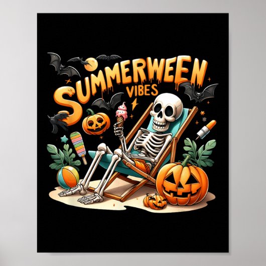 Poster Glace de Summerween vintage Vacances d'été Hallo (Devant)