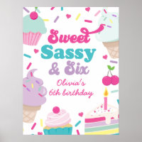 Glace et Gâteau Sucré Sassy Six 6ème Anniversaire