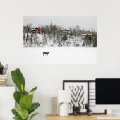 Poster Glace et neige | Cerf en Neige Québec, Canada (Bureau à domicile)