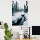 Poster Glace et neige | Flux dans un paysage hivernal enn (Bureau à domicile)