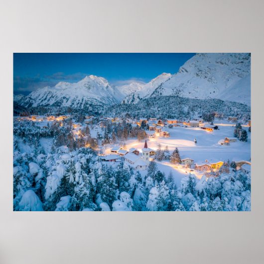 Poster Glace et neige | Graubunden, Engadin, Suisse (Devant)