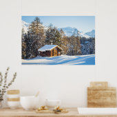 Poster Glace et neige | Journal d'hiver Cabine Alpes suis (Cuisine)