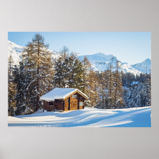 Poster Glace et neige | Journal d'hiver Cabine Alpes suis (Devant)