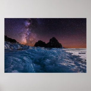 Poster Glace et neige Lac Baïkal, Sibérie, Russie