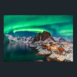 Poster Glace et neige | Northern Lights, Norvège<br><div class="desc">Cette photo Getty Images extraordinaire présente les aurores boréales en Norvège,  comté de Nordland,  district des îles Lofoten,  municipalité de Moskenes,  Hamnoy.</div>