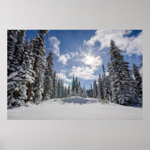 Poster Glace et neige Sunrise Winter Snow Alberta, Cana