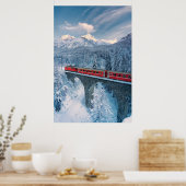 Poster Glace et neige | Train Express Red Bernina Suisse (Cuisine)