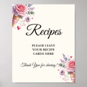 Poster Glace pastel Laissez vos recettes enterrement de v (Devant)