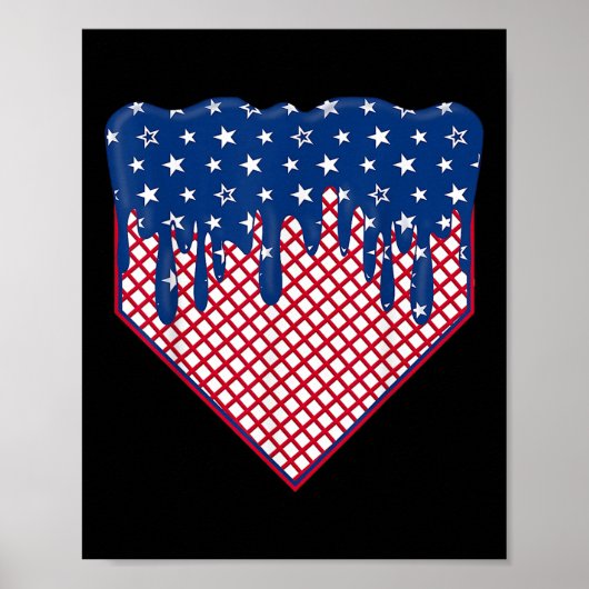 Poster Glace pour garçons plaque de baseball Drip Drapeau (Devant)