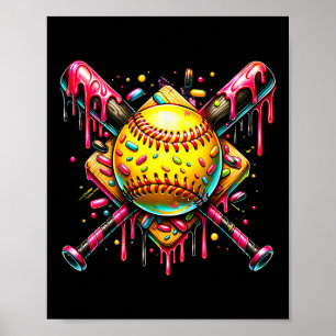 Poster Glace Softll T qui dégouline de paillettes