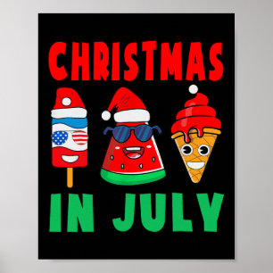 Poster Glaces à l'eau à la pastèque de Noël en juillet Xm