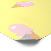 Poster Glaces roses sur jaune (Coin)