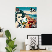 Poster "glaces sur la plage" (Bureau à domicile)