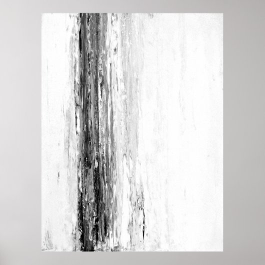 Poster 'Glacier' Art Abstrait noir et blanc (Devant)