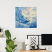 Poster Glacier Bleu Glacé - Style de Peinture Impressionn (Bureau à domicile)