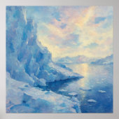 Poster Glacier Bleu Glacé - Style de Peinture Impressionn (Devant)