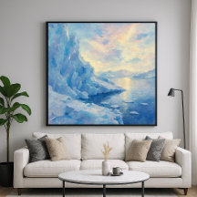 Glacier Bleu Glacé - Style de Peinture Impressionn