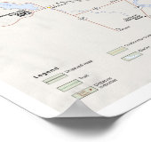 Poster Glacier-kaart (Montana) (Hoek)