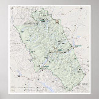 Poster Glacier-kaart (Montana)