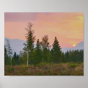 Poster Glacier Ouest, Montana, lever du soleil