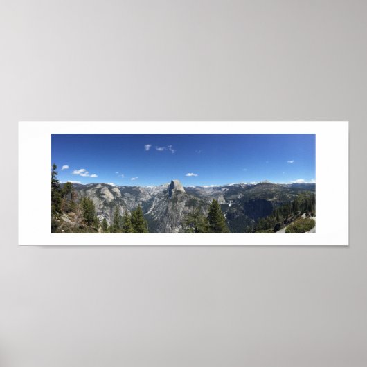 Poster Glacier Point Yosemite couleur photo panoramique (Devant)