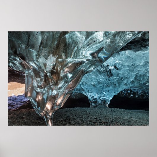 Poster Glaçon dans une grotte de glace (Devant)