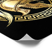 Poster Gladiateur doré casque spartiate Sparta Grec Worko (Coin)