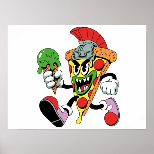 Poster Gladiator Pizza Slice Italien Brainrot (Devant)