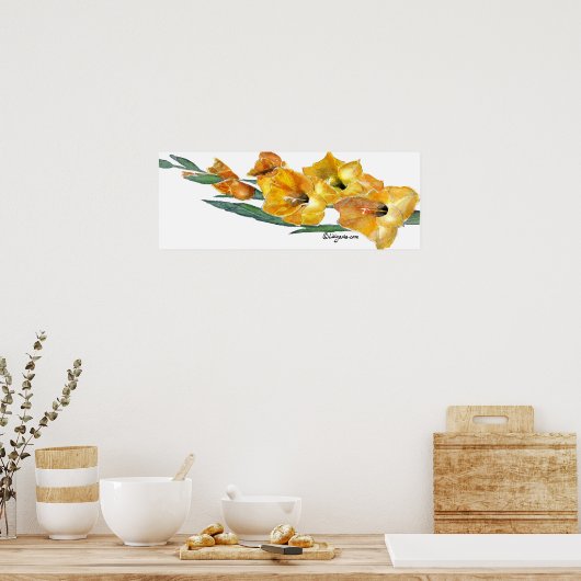Poster Gladiola peinture aquarelle Imprimer (Cuisine)