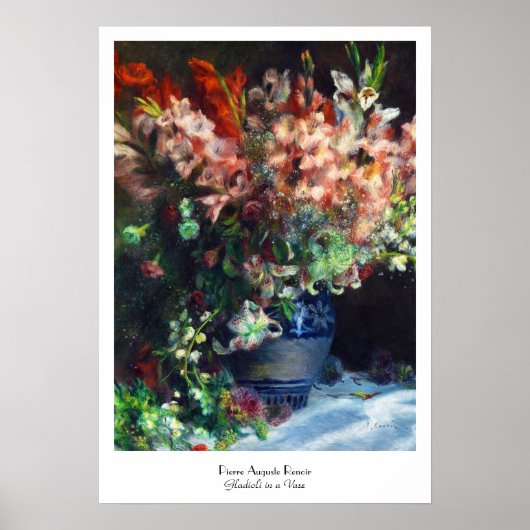 Poster Gladioli dans le Vase Pierre Auguste Renoir (Devant)