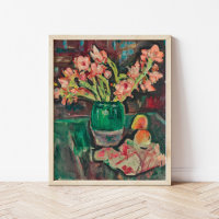 Gladioli dans un vase vert | George Leslie Hunter