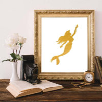 Glam Chic Faux Gold Foil Little Mermaid Princesse