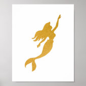 Poster Glam Chic Faux Or Feuille Petite Princesse Sirène  (Devant)