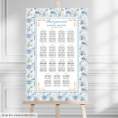 Poster Glam Dusty Blue Gold Aquarelle Mariage Siège