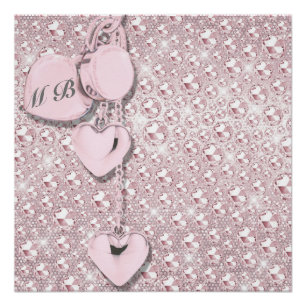 Poster Glam Parties scintillant rose fille