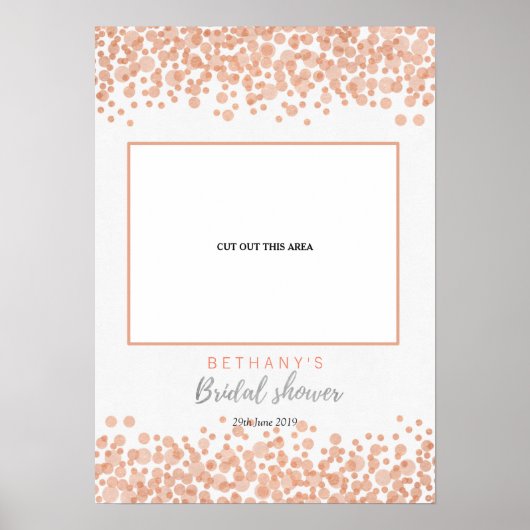 Poster Glam Pink Bubbles Fête des mariées Couper Photo Bo (Devant)
