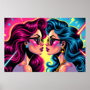 Poster Glam Rock Sisters - Electric Pop Art