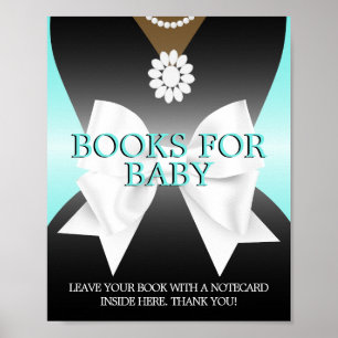 Poster Glam Turquoise Tiffany Baby showers Livres pour bé