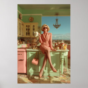 Poster Glam vintage dans la cuisine