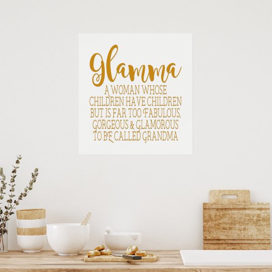 Poster Glamma - Grand-mère fabuleuse (Cuisine)