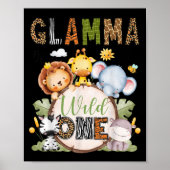 Poster Glamma Of The Wild One 1st Birthday Boy Jungle Saf (Devant)