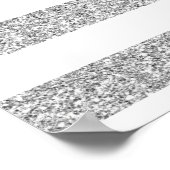 Poster Glamor White Stripes with Silver Glitter (Coin)