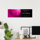 Poster Glamour 70e anniversaire Hot Pink Party Disco Ball (Bureau à domicile)