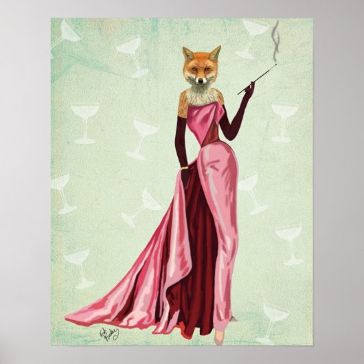 Poster Glamour Fox in Pink (Devant)