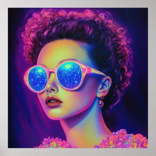 Poster Glamour Neon Galaxy (Devant)