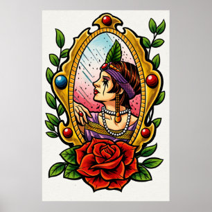 Poster Glamour Vintage – Femme des années 1920 dans un ca