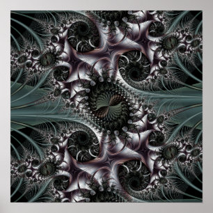 Poster glands et toiles d'araignée dans le clair de lune