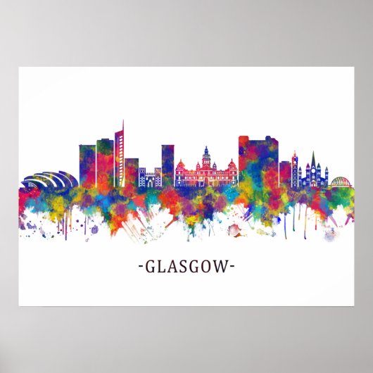 Poster Glasgow Skyline (Devant)