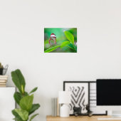 Poster Glass wing butterfly relaxing on fresh green (Bureau à domicile)