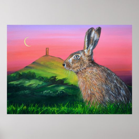 Poster Glastonbury hare (Devant)